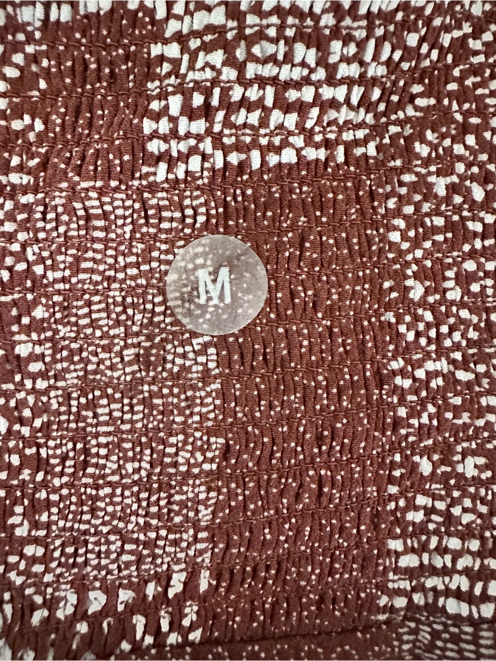 Pacsun Rust and Cream Smocked Patchwork Tube Top with Tie Straps - Picture 2 of 6